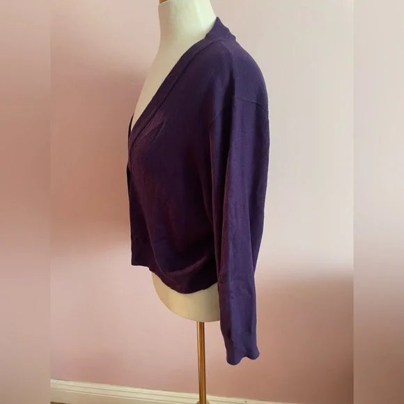 Purple Button-Up Cardigan - Picture 3 of 6